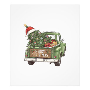 Vintage-Weihnachts-Lkw Frohe Weihnachten Männer Fr Fotodruck