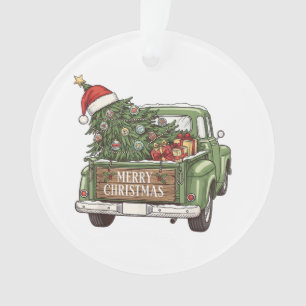 Vintage-Weihnachts-Lkw Frohe Weihnachten Männer Fr Ornament