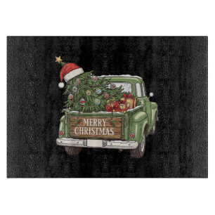 Vintage-Weihnachts-Lkw Frohe Weihnachten Männer Fr Schneidebrett