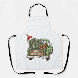 Vintage-Weihnachts-Lkw Frohe Weihnachten Männer Fr Schürze