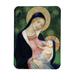Vintage-Weihnachts-Madonna-und-Kind-Urlaubskarte Magnet