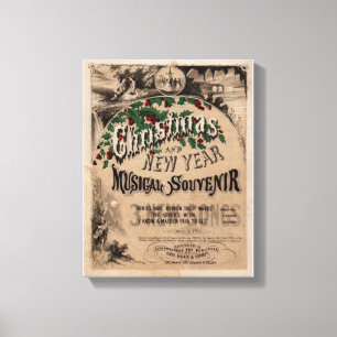 Vintage-Weihnachts-Musikplakat-Dekoration Leinwanddruck