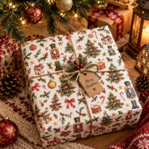 Vintage-Weihnachts-Nussknacker-Geschenkpapier