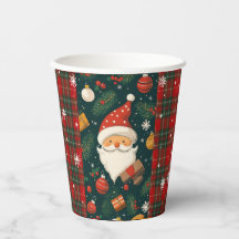 Vintage-Weihnachts-Papierbecher mit Weihnachtsmann