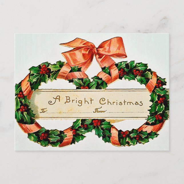 Vintage Weihnachts-Postkarte Feiertagspostkarte (Vorderseite)