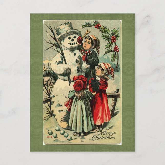 Vintage-Weihnachts-Postkarte Feiertagspostkarte (Vorderseite)