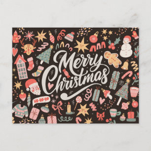 Vintage-Weihnachts-Postkarte Feiertagspostkarte