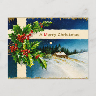 Vintage-Weihnachts-Postkarten-Grußkarte Postkarte