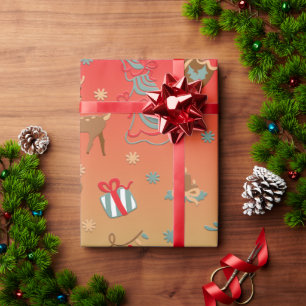 Vintage-Weihnachts-Rentier-Dekor Geschenkpapier