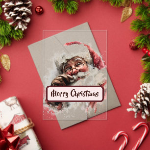 Vintage-Weihnachts-Santa-Acrylkarte Acryleinladungen