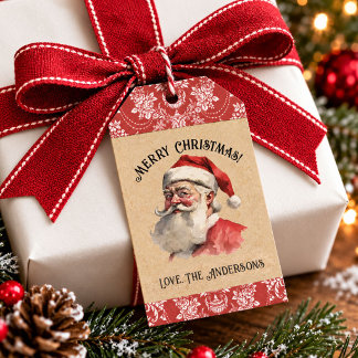 Vintage-Weihnachts-Santa-Claus-Geschenkanhänger Geschenkanhänger