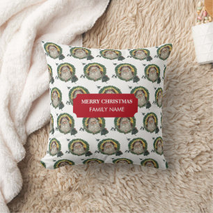 Vintage-Weihnachts-Santa-Claus-Puten Benutzername Kissen