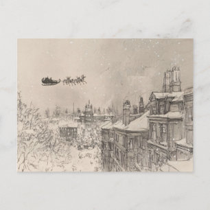 Vintage-Weihnachts-Schlitten – Gemütliches Weihnac Postkarte