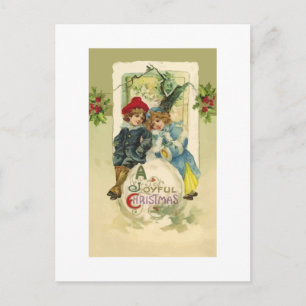 Vintage-Weihnachts-Schneeball-Postkarte Feiertagspostkarte