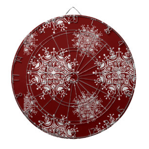 Vintage Weihnachts-Schneeflocken Roter Blizzard-Mu Dartscheibe