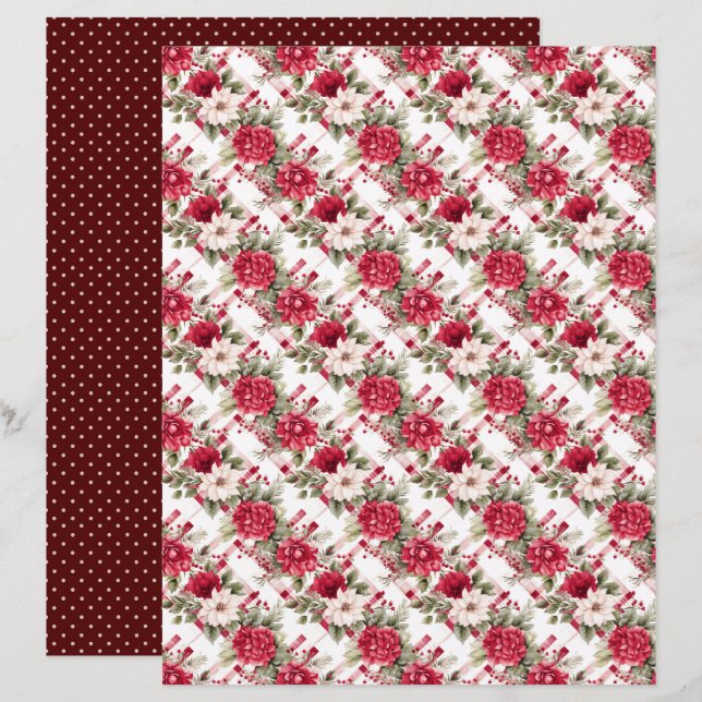 Vintage-Weihnachts-Scrapbook-Papier (Vorne/Hinten)