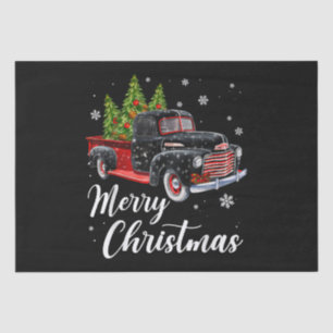 Vintage Weihnachts Shirt Tree auf Autos roter LKW Seidenpapier