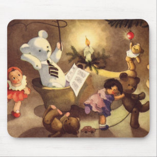 Vintage-Weihnachts-Spielzeug, tanzende Puppen, Ted Mousepad