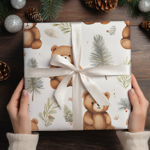 Vintage-Weihnachts-Teddybär Geschenkpapier