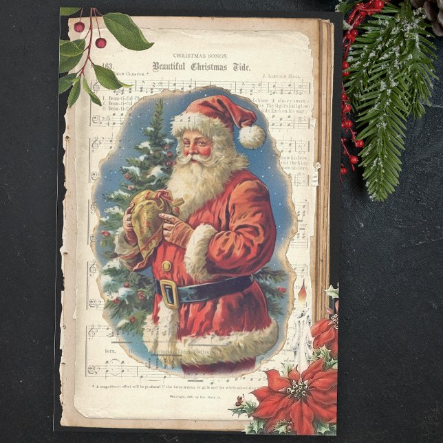 Vintage Weihnachts- und Musikdekoupage Seidenpapier (Von Creator hochgeladen)