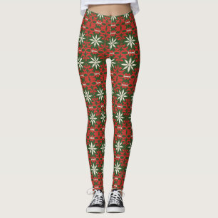 Vintage Weihnachts-/Wintermuster Leggings