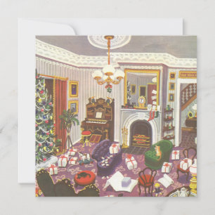 Vintage Weihnachts-Wrapping präsentiert Einladung