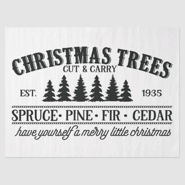 Vintage Weihnachts-Zeichen Decoupage Entkopplung Seidenpapier (Vorderseite)