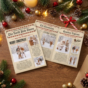 Vintage-Weihnachts-Zeitungsfoto-Collage Feiertagskarte