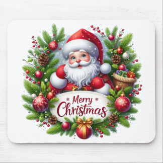 Vintage Weihnachtsabend viktorianischer Santa-Maus Mousepad
