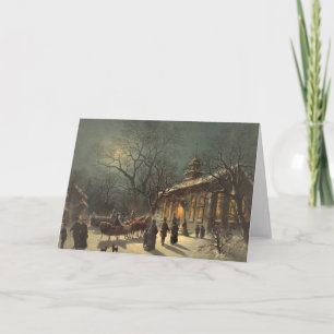 Vintage Weihnachtsabends-Karte Feiertagskarte
