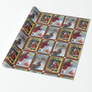 Vintage Weihnachtsart Geschenkpapier