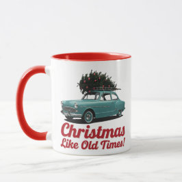 Vintage-Weihnachtsauto – Urlaub wie in alten Zeite Tasse