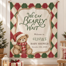 Vintage-Weihnachtsbär Elegante Babyparty