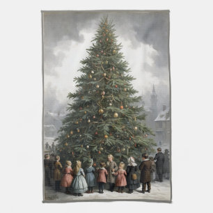 Vintage Weihnachtsbaum-Ansammlung Geschirrtuch