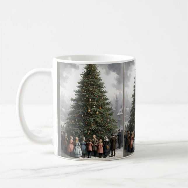 Vintage Weihnachtsbaum-Ansammlung Kaffeetasse (Links)