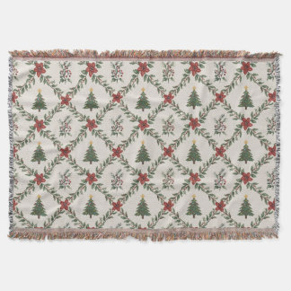 Vintage-Weihnachtsbaum-Blumengirlande Rot Grün Decke