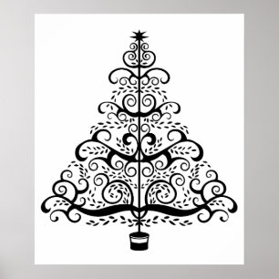 Vintage-Weihnachtsbaum-Dekorativer viktorianischer Poster