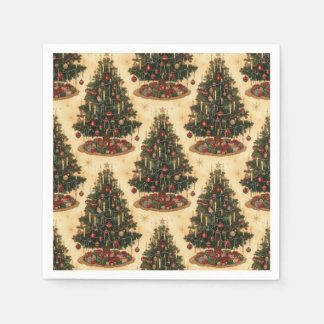 Vintage-Weihnachtsbaum-Feiertagsmuster Serviette