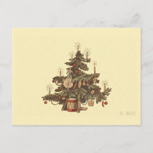 Vintage-Weihnachtsbaum Feiertagspostkarte