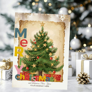 Vintage-Weihnachtsbaum, Geschenke Frohe Weihnachte Feiertagskarte