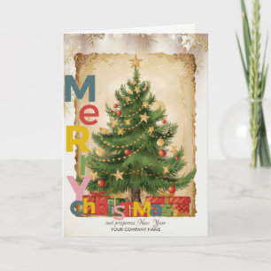 Vintage-Weihnachtsbaum, Geschenke Frohe Weihnachte Feiertagskarte