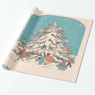 Vintage-Weihnachtsbaum Geschenkpapier