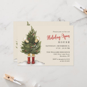 Vintage-Weihnachtsbaum Holiday Open House Einladung
