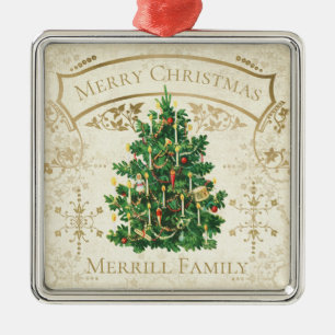 Vintage-Weihnachtsbaum individuell anpassbar Ornament Aus Metall