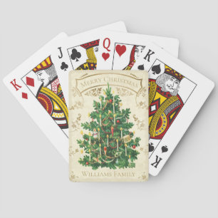 Vintage-Weihnachtsbaum individuell anpassbar Spielkarten