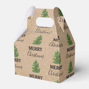 Vintage-Weihnachtsbaum-Kraft-festliches Xmas Geschenkschachtel
