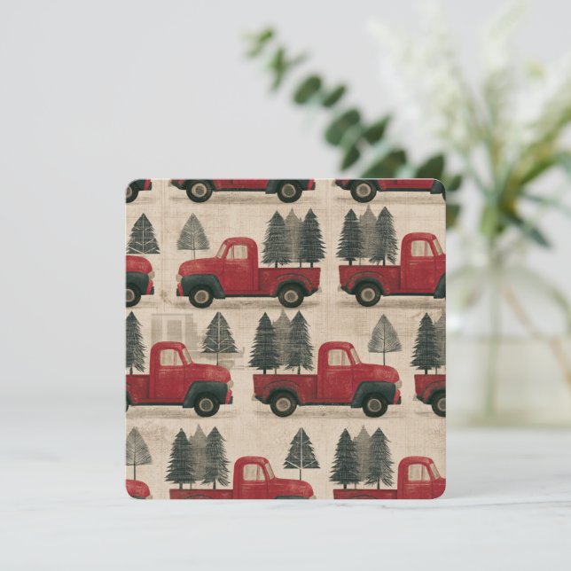 Vintage-Weihnachtsbaum-Lieferwagen (Stehend Vorderseite)