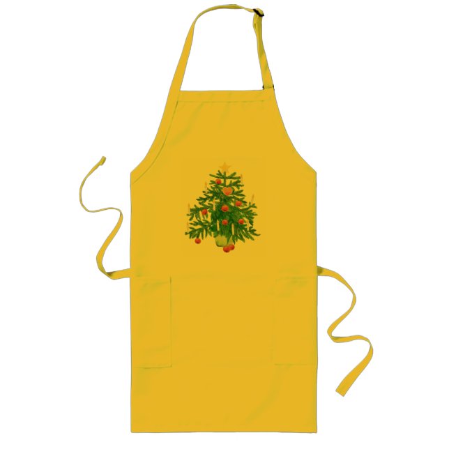 Vintage-Weihnachtsbaum mit einem Stern   Lange Schürze (Vorne)