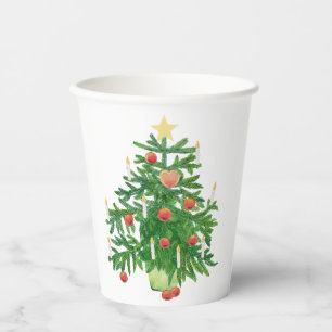 Vintage-Weihnachtsbaum mit einem Stern   Pappbecher