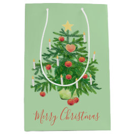 Vintage-Weihnachtsbaum mit Stern- und Herzplätzche Mittlere Geschenktüte